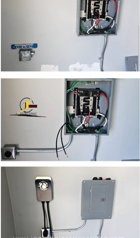 Electrical sub panel and conduit installation